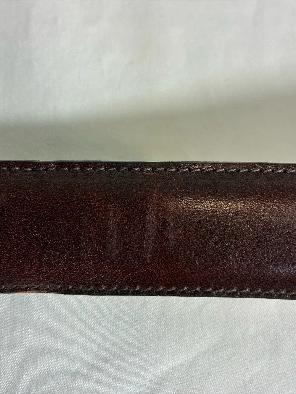 Cortina Trafalgar Womens leather belt size 36 brass buckle